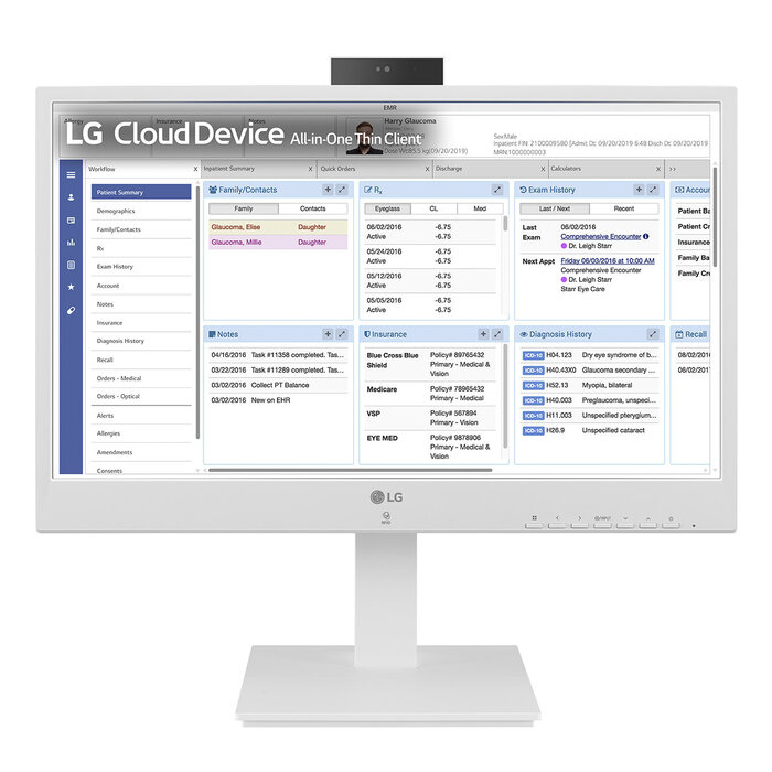 LG LG 24CR670N-6P Intel® Celeron® N5105 60,5 cm (23.8") 1920 x 1080 Pixels All-in-One thin client 8 GB DDR4-SDRAM 16 GB eMMC Wi-Fi 6 (802.11ax) Wit