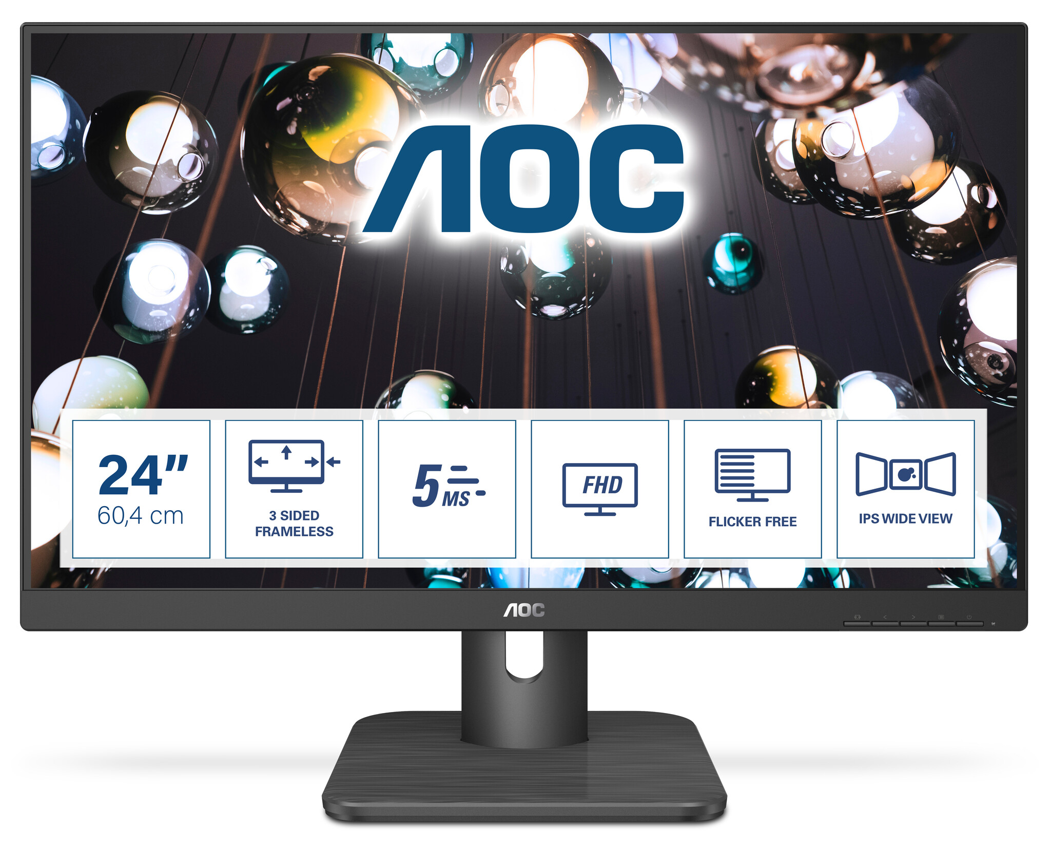 AOC AOC E1 24E1Q computer monitor 60,5 cm (23.8") 1920 x 1080 Pixels Full HD LED Zwart