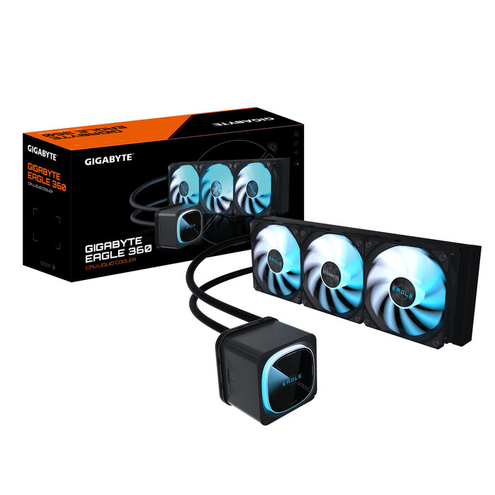 Gigabyte GIGABYTE EAGLE 360 Processor Alles-in-één vloeistofkoeler 12 cm Zwart 4 stuk(s)