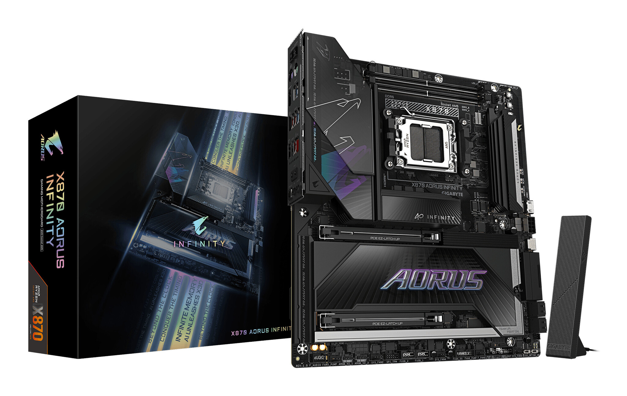 Gigabyte GIGABYTE X870 AORUS INFINITY moederbord AMD X870 Socket AM5 Verlengd ATX