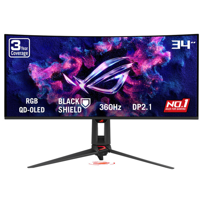 Asus ASUS ROG Swift OLED PG34WCDN computer monitor 86,4 cm (34") 3440 x 1440 Pixels Wide Quad HD QD-OLED Zwart