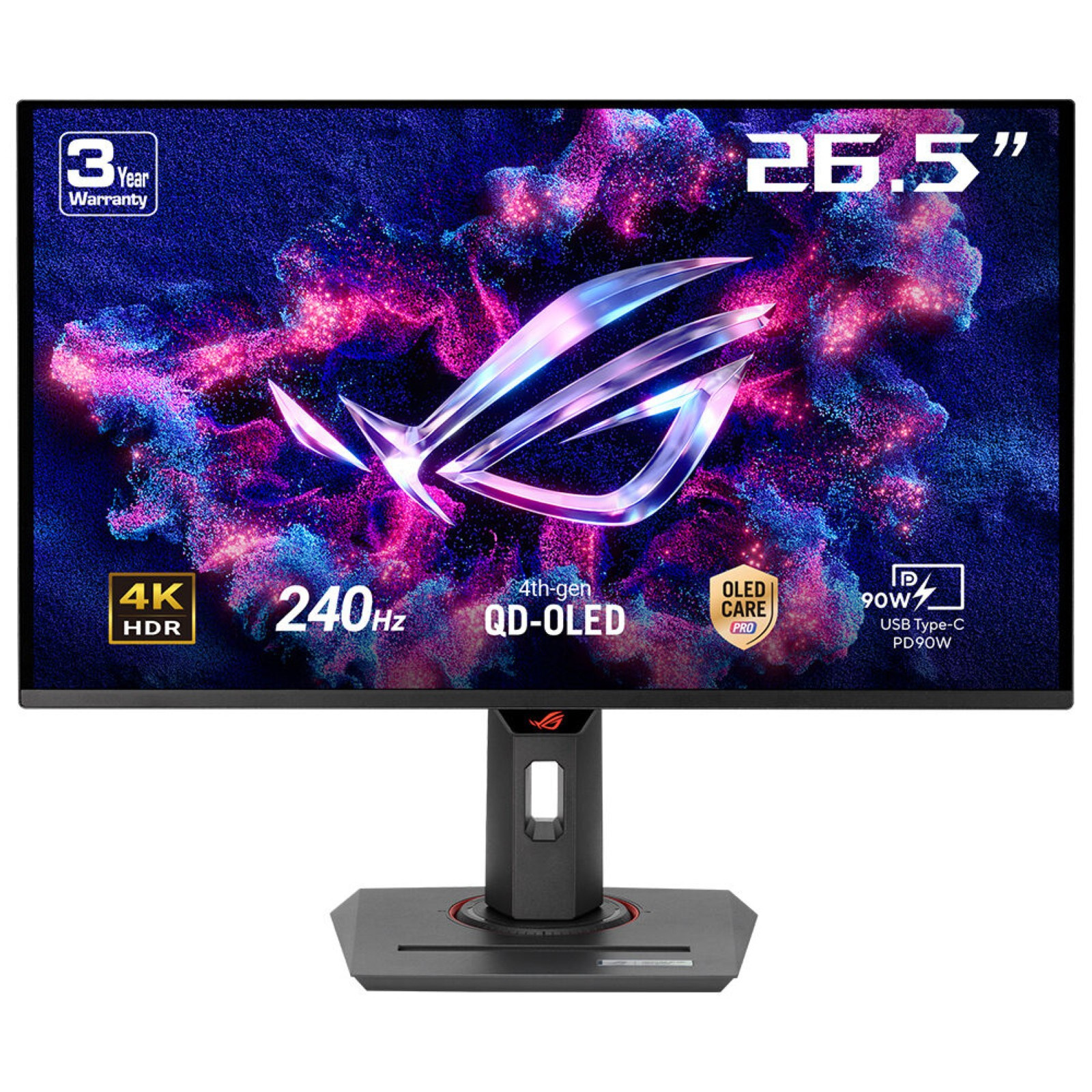 Asus ASUS ROG Strix OLED XG27UCDMG computer monitor 67,3 cm (26.5") 3840 x 2160 Pixels 4K Ultra HD QD-OLED Zwart