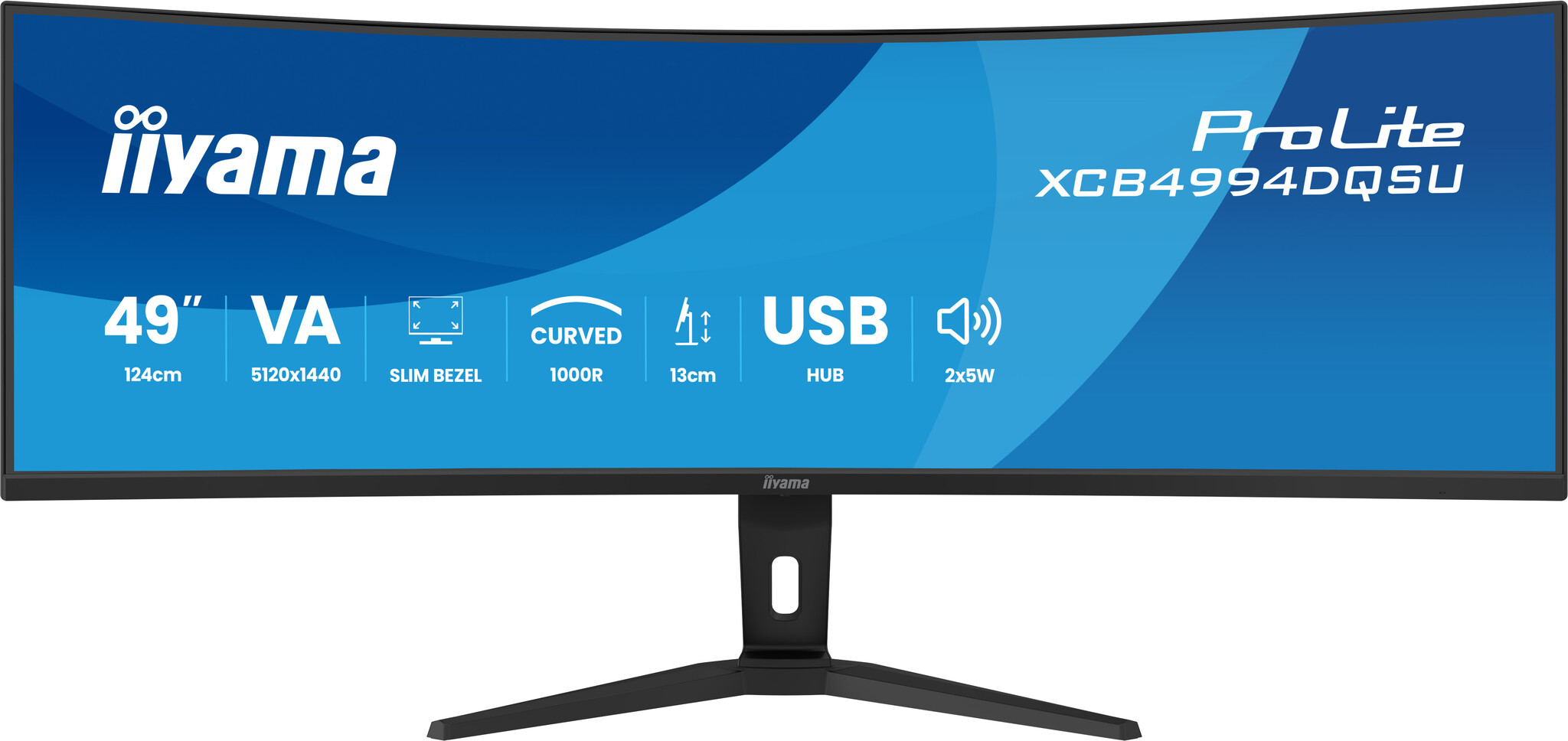 iiyama iiyama ProLite XCB4994DQSU-B1 computer monitor 124,5 cm (49") 5120 x 1440 Pixels Dual QHD LCD Zwart