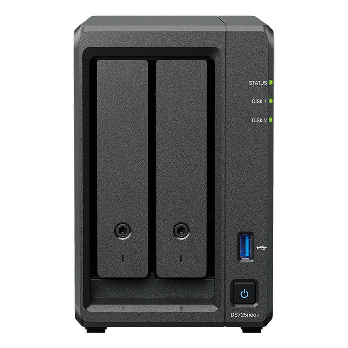 Synology Synology DiskStation DS725NEO+ data-opslag-server NAS Compact Ryzen Embedded R1600 4 GB DDR4 0 TB DSM Zwart