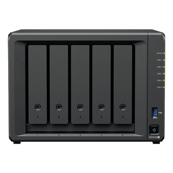 Synology Synology DiskStation DS1525neo+ NAS Desktop AMD Ryzen V1500B 4 GB DDR4 0 TB Synology DSM Zwart