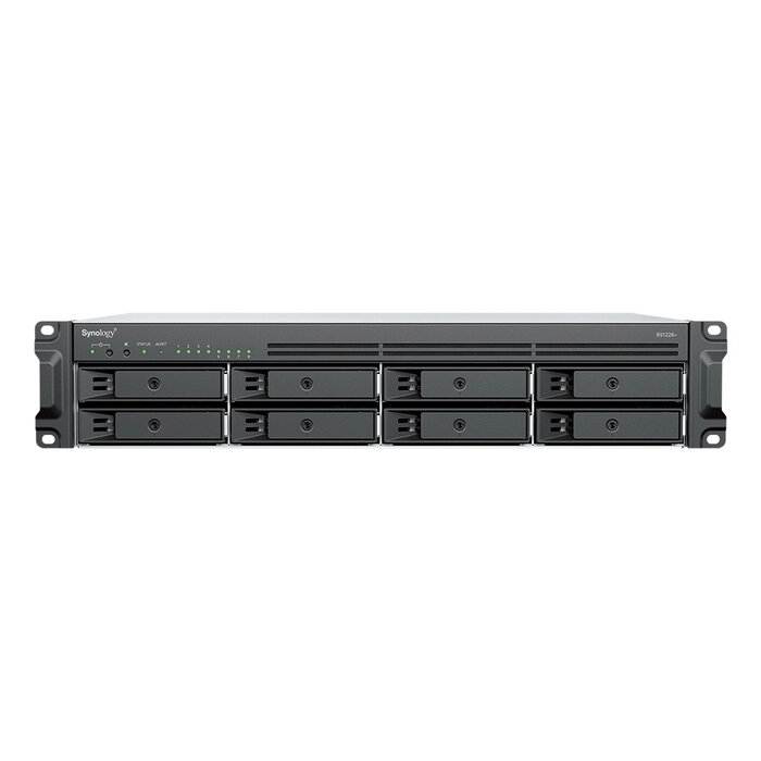 Synology Synology RackStation RS1226+ data-opslag-server NAS Rack (2U) AMD Ryzen V1500B 4 GB DDR4 0 TB Synology DSM Zwart