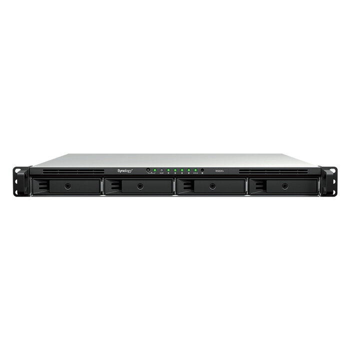 Synology Synology RackStation RS826+ data-opslag-server NAS Rack (1U) AMD Ryzen V1500B 4 GB DDR4 0 TB DiskStation Manager Zwart, Grijs