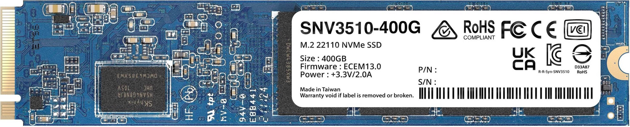 Synology Synology SNV3510 400 GB M.2 PCI Express 3.0 NVMe