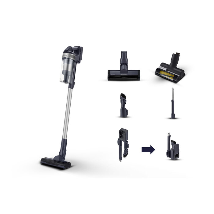 Samsung Samsung VS15A60AGR5 Steelstofzuiger Batterij Droog Zakloos 0,8 l 410 W Zwart, Zilver