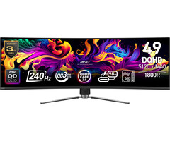 MSI MSI MPG 491CQPX QD-OLED computer monitor 124,5 cm (49") 5120 x 1440 Pixels Dual QHD Zwart