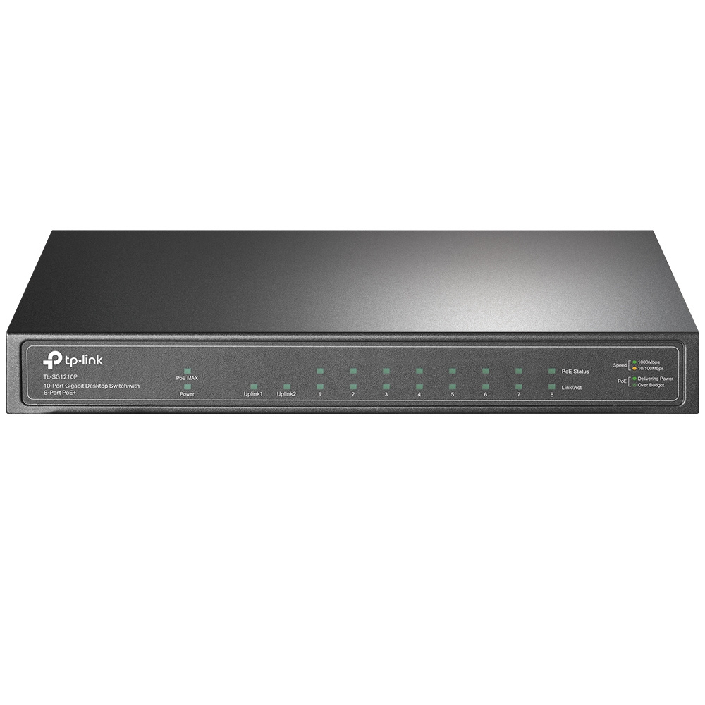 TP-Link TP-Link TL-SG1210P netwerk-switch Unmanaged Gigabit Ethernet (10/100/1000) Power over Ethernet (PoE) Grijs