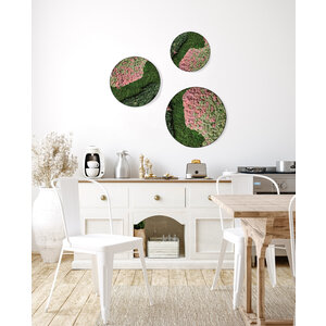 Rundes Moosbild Set Caramello