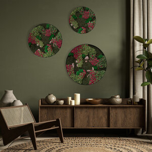 Rundes moosbild Set Ruby