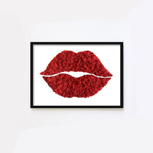 Moosporträt Lippen