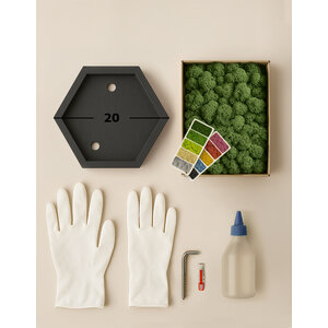 DIY Mosbild Hexagon 20 cm ECO rentiermoos