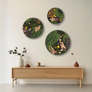 Rundes Moosbild set Luvina im Blumen