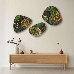 Moosdots-Set Moosbild Luvina im Blumen-stil