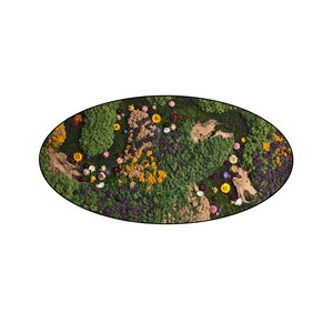 Ovales Moosbild Luvina im Blumen Stil