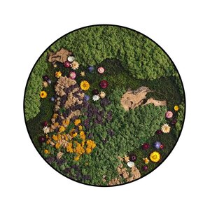Rundes Moosbild Luvina im Blumen-Stil