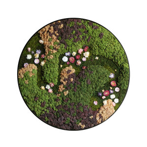 Rundes Moosbild Jania im Blumen-Stil