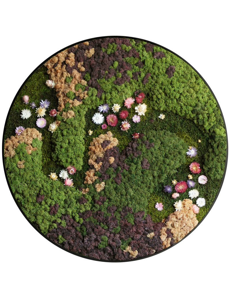Moswens Rundes Moosbild Jania im Blumen-Stil