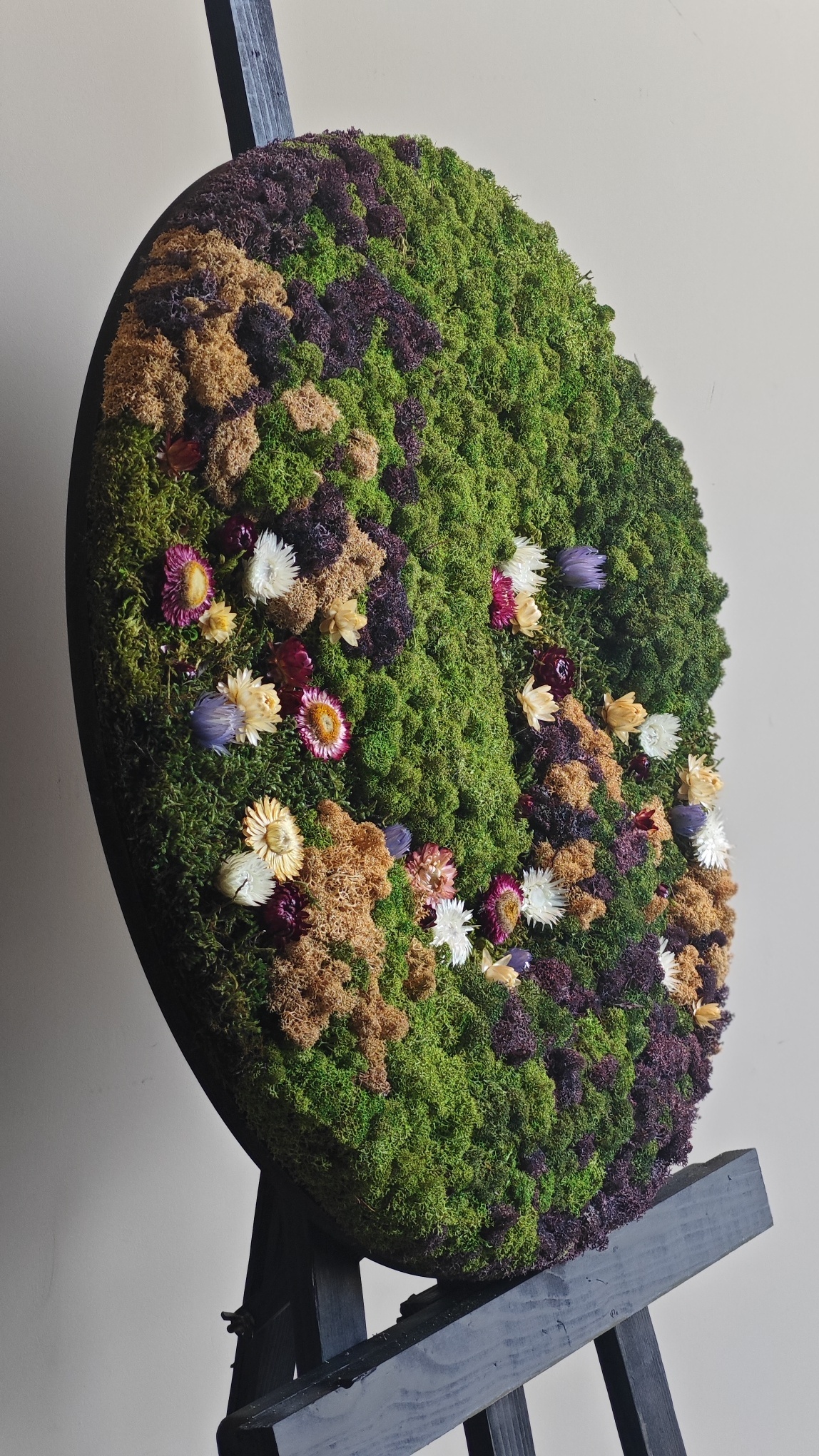 Moswens Rundes Moosbild Jania im Blumen-Stil