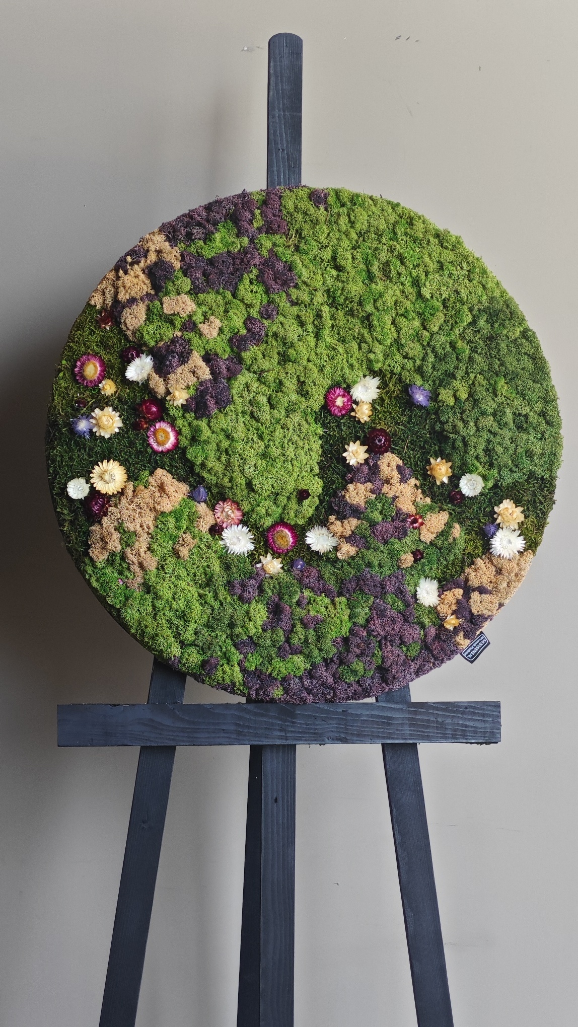 Moswens Rundes Moosbild Jania im Blumen-Stil