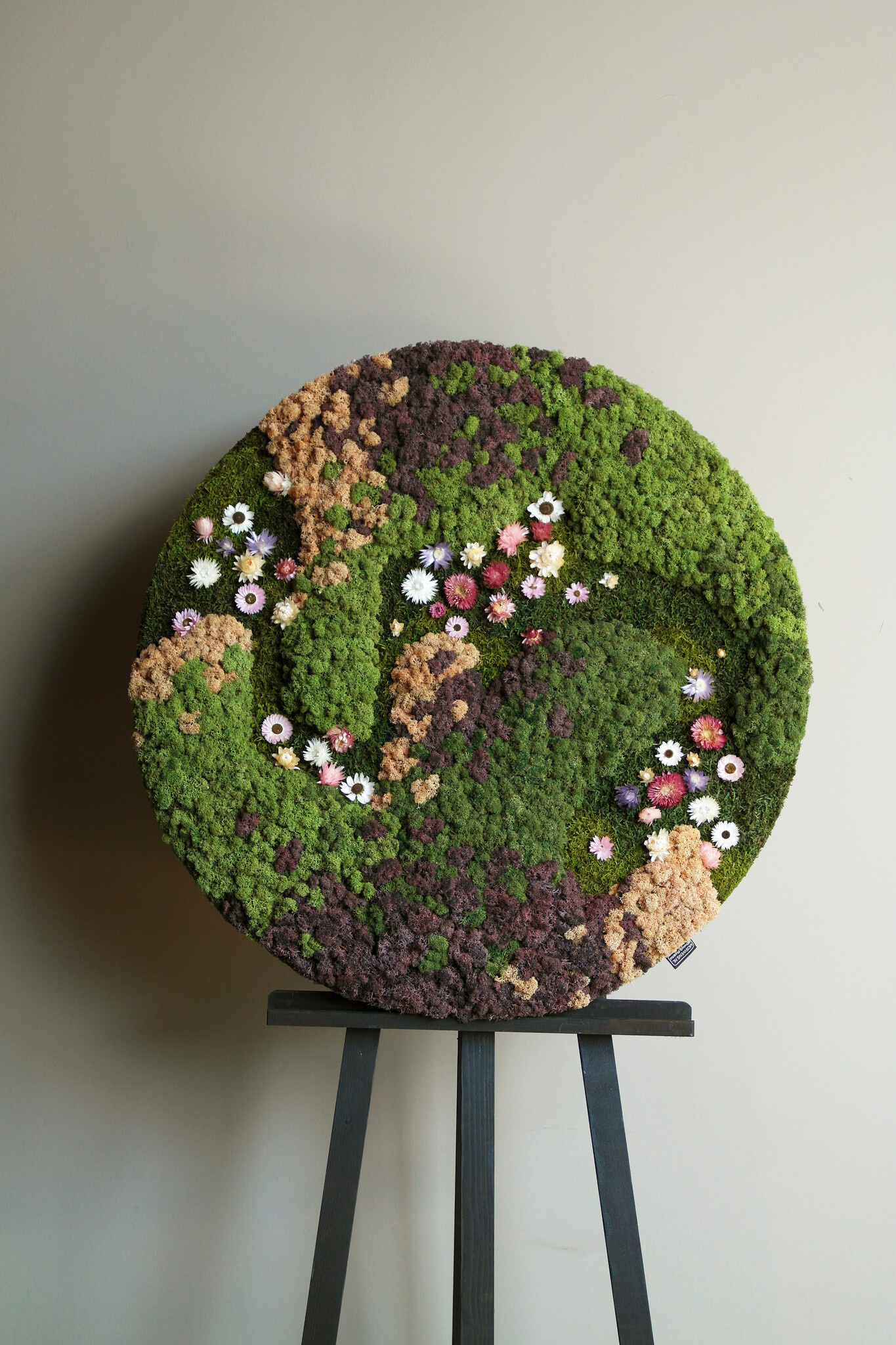 Moswens Rundes Moosbild Jania im Blumen-Stil