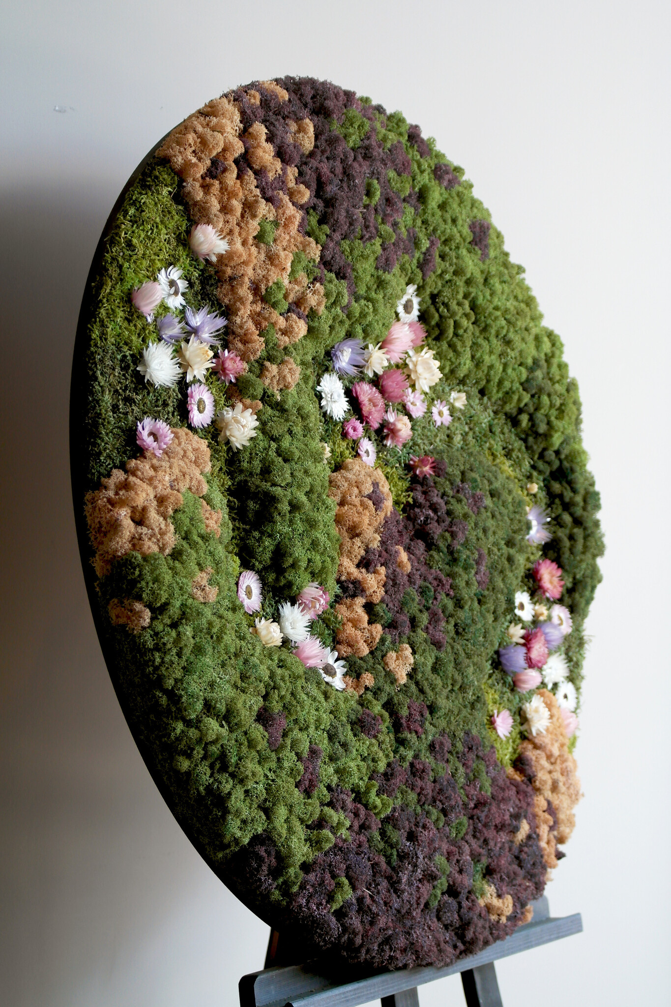 Moswens Rundes Moosbild Jania im Blumen-Stil