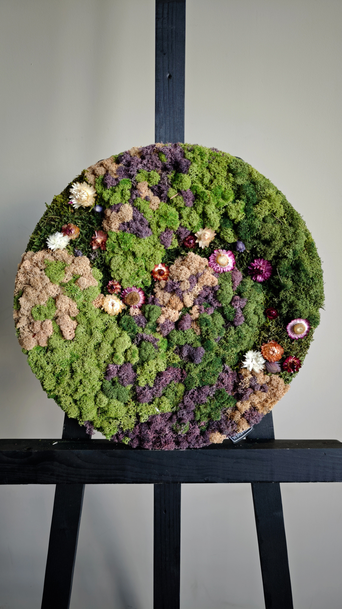 Moswens Rundes Moosbild Jania im Blumen-Stil