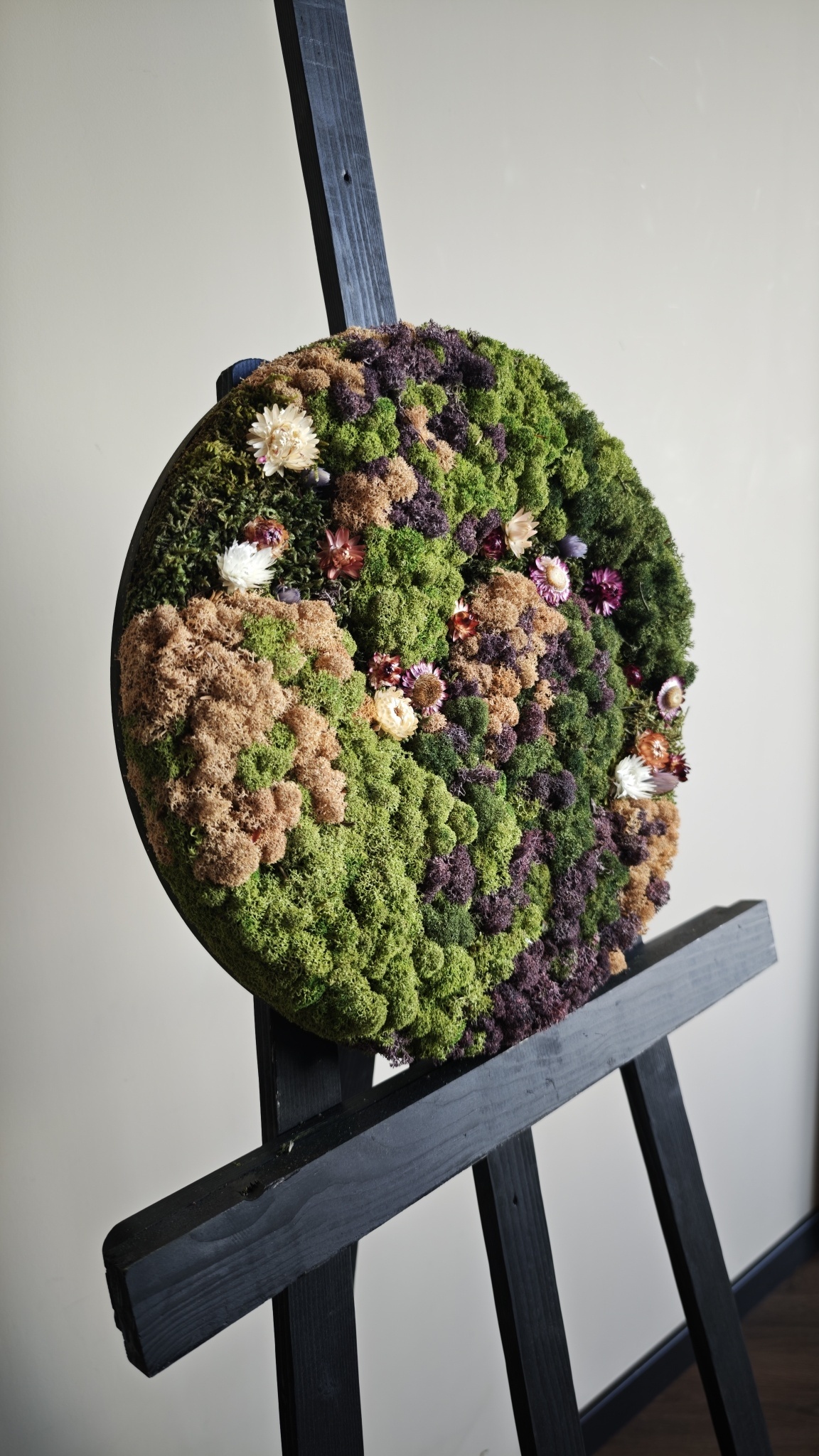 Moswens Rundes Moosbild Jania im Blumen-Stil