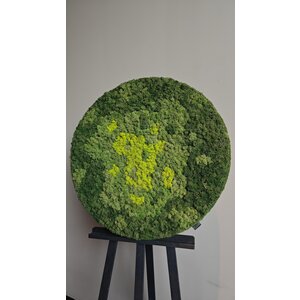 OUTLET Moosbild rund mix 80cm Kante schwarz (VERKAUFT)