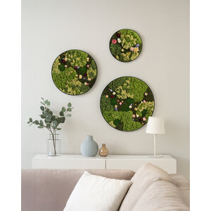 Rundes Moosbild set Flora im Blumen-Stil