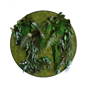 Rundes Moosbild Jane im Dschungel-Stil