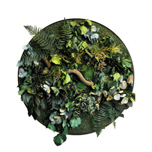 Rundes Moosbild Java im Dschungel-Stil