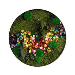 Rundes Moosbild Liva im Blumen-Stil