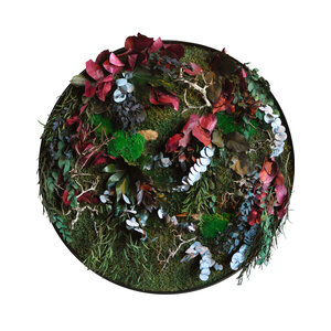 Rundes Moosbild Rubina im Dschungel-Stil