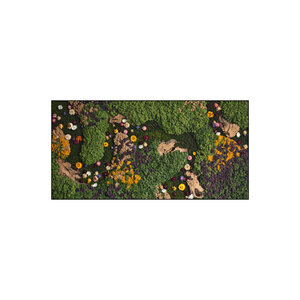 Rechteckiges Moosbild Luvina im Blumen Stil