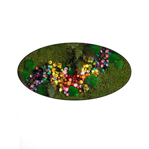 Ovales Moosbild Liva im Blumen Stil