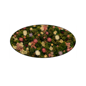 Ovales Moosbild Sweet im Blumen Stil