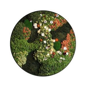 Rundes Moosbild Avalon im Blumen-Stil