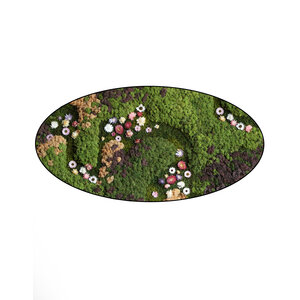 Ovales Moosbild Jania im Blumen Stil