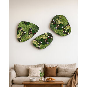 Moosdots-Set Moosbild Flora im Blumen-stil