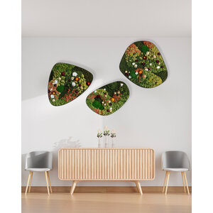 Moosdots-Set Moosbild Avalon im Blumen-stil