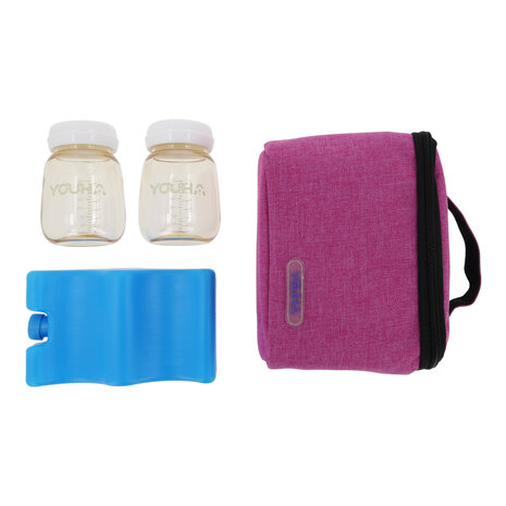 Youha - sac isotherme avec élément réfrigérant et 2x bouteilles de rangement Youha - sac isotherme avec élément réfrigérant et 2x bouteilles de rangement