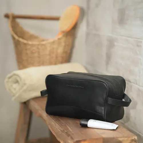 Chesterfield Leren toilettas zwart Waxed Pull Up | Stacey Chesterfield Leren toilettas zwart Waxed Pull Up | Stacey