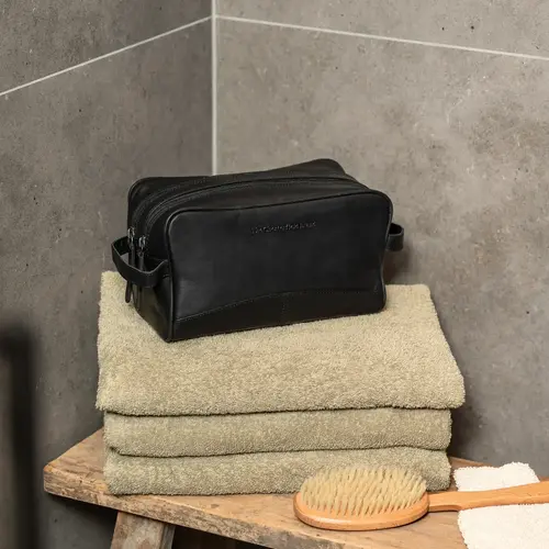 Chesterfield Leren toilettas zwart Waxed Pull Up | Stacey Chesterfield Leren toilettas zwart Waxed Pull Up | Stacey