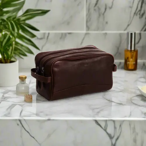 Chesterfield Leren toilettas bruin Waxed Pull Up | Stacey