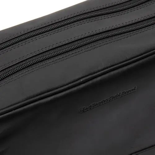 Chesterfield Leren toilettas zwart Waxed Pull Up | Stefan