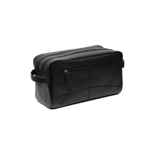 Chesterfield Leren toilettas zwart Waxed Pull Up | Stefan